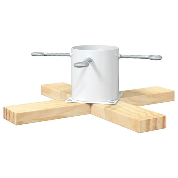 vidaXL Christmas Tree Stand 1.73 White 50 x 50 x 16 cm Solid Pine Wood
