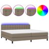 vidaXL Box Spring Bed with Mattress&LED Taupe 200x200cm Fabric