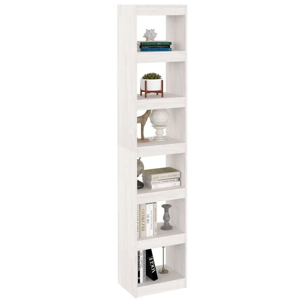 vidaXL Book Cabinet/Room Divider White 40x30x199 cm Solid Pinewood