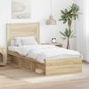 vidaXL Bed Frame with Headboard Sonoma 90 x 190 cm Solid Pine Wood
