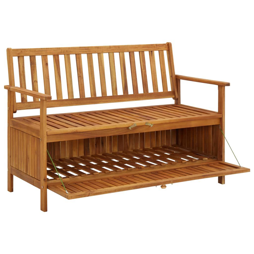 vidaXL Garden Storage Bench 120 cm Solid Acacia Wood vidaXL