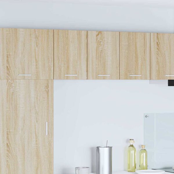 vidaXL Hanging Cabinet with Door Sonoma Oak and White 30 x 31 x 40 cm