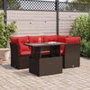 vidaXL 5 Piece Garden Sofa Set with Cushions Brown Poly Rattan Acacia
