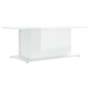 vidaXL Coffee Table High Gloss White 102x55,5x40 cm Engineered Wood