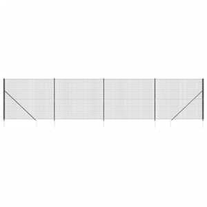 vidaXL Wire Mesh Fence with Spike Anchors Anthracite 1.6x10 m