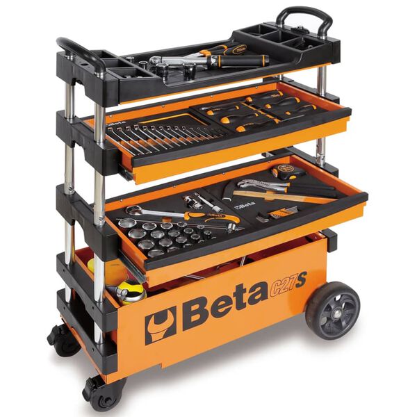 Beta Tools Collapsible Tool Trolley C27S-O Orange Steel 027000201