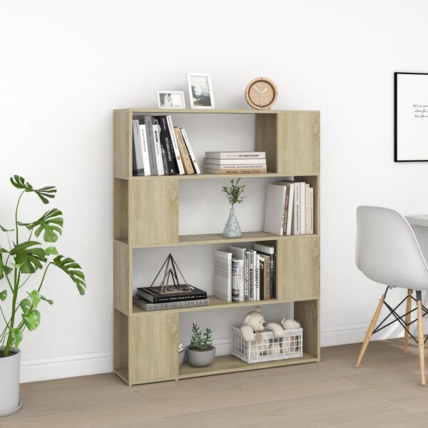 vidaXL Book Cabinet Room Divider Sonoma Oak 100x24x124 cm