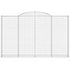 vidaXL Arched Gabion Baskets 2 pcs 300x30x180/200 cm Galvanised Iron