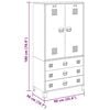 vidaXL Industrial Wardrobe White 90x50x180 cm Metal