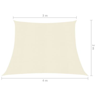 vidaXL Sunshade Sail 160 g/m² Cream 3/4x2 m HDPE
