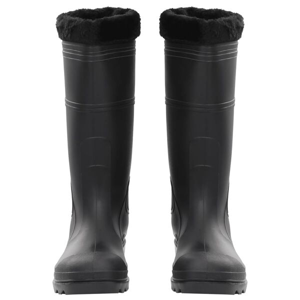 vidaXL Rian Boots with Removable Socks Black Size 45 PVC