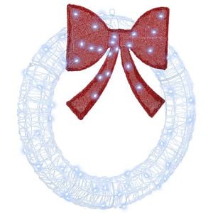 vidaXL Wreath 60 LEDs Cold white 76 x 76 x8.5 cm Acrylic