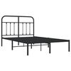 vidaXL Metal Bed Frame without Mattress with Headboard Black 120x190cm
