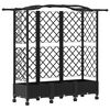 vidaXL Raised Bed with Trellis and Roof Black 163 x 40 x 129 cm PP