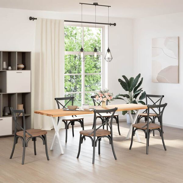 vidaXL Dining Table Legs X-Shaped 2 pcs White 57x(72-73) cm Steel