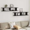 vidaXL Wall Shelves 2 pcs Black Oak 105x18x20 cm Engineered Wood