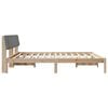 vidaXL Bed frame Brown and light grey 200 x 200 cm Solid pine wood