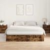vidaXL Storage Bed Frame Smoked Oak 200 x 200 cm Engineered Wood