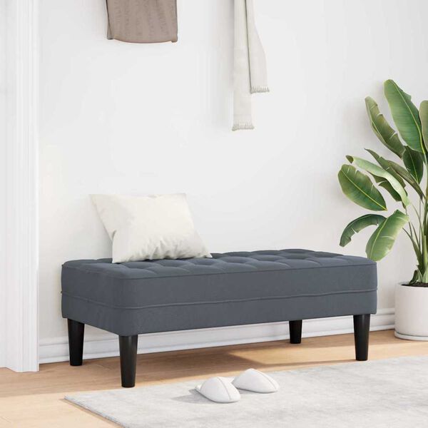 vidaXL Bench Dark grey 113 x 57 x 39 cm Velvet