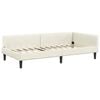 vidaXL Corner Bed Frame with Headboard Cream 90 cm x 190 cm Velvet