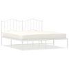 vidaXL Metal Bed Frame without Mattress with Headboard White 183x213cm