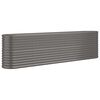 vidaXL Garden Raised Bed | Grey | Powder-coated steel | Large | Durable