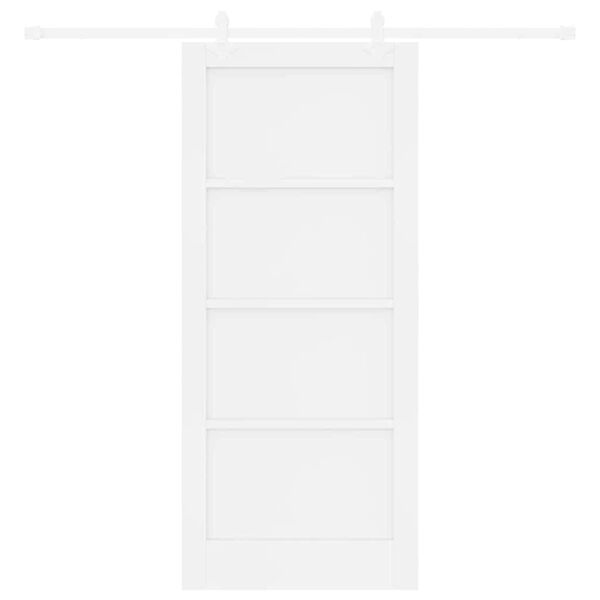 vidaXL Sliding Door White 86 x 198.5 cm Solid Pine Wood