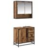 vidaXL Bathroom Furniture Set with Door 2 pcs Old Wood Engineered Wood