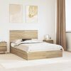 vidaXL Storage Bed with Drawer Sonoma Oak 140 x 200 cm Engineered Wood