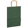 vidaXL Paper Bags 50 pcs with Handles Green 21x11x28 cm