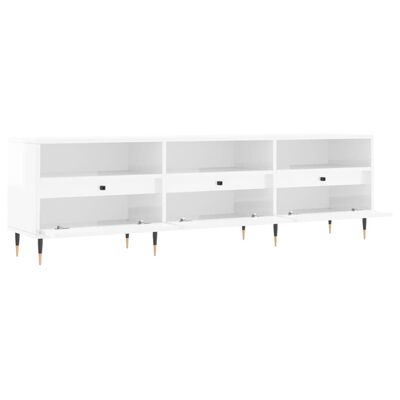 vidaXL TV Cabinet High Gloss White 150x30x44.5 cm Engineered Wood