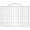vidaXL Arched Gabion Baskets 10 pcs 200x30x140/160 cm Galvanised Iron