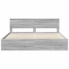 vidaXL Bed Frame Grey Sonoma 200 x 200 cm Solid Pine Wood