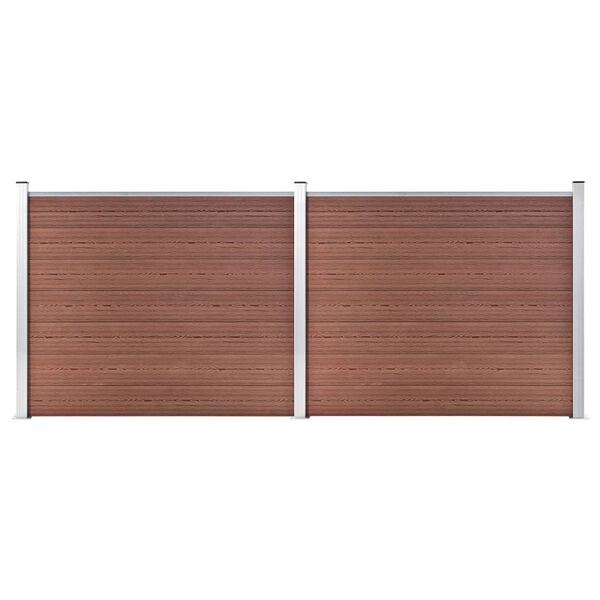 vidaXL Fence Panel Set WPC 353x146 cm Brown