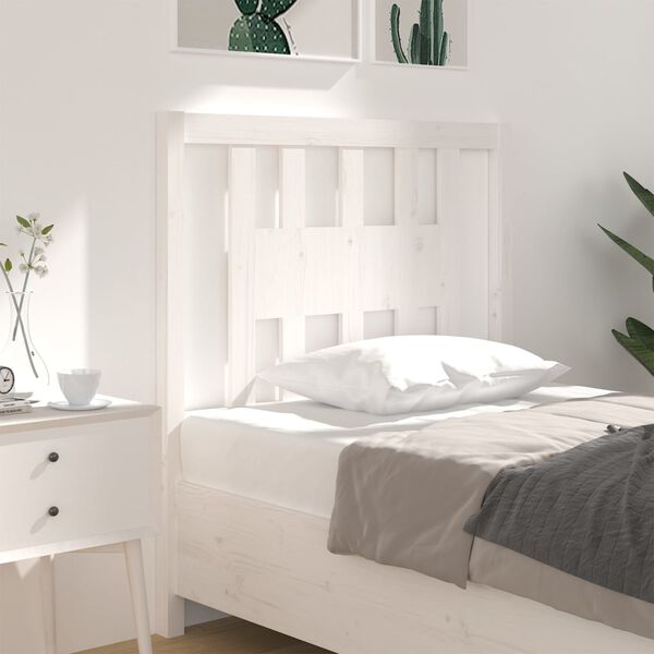 vidaXL Headboard White 96x4x100 cm Solid Wood Pine