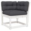 vidaXL Garden Sofa | White | Solid pine wood, Polyester | Standard | Modular