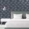 DUTCH WALLCOVERINGS Wallpaper Fleur Navy Blue and Grey