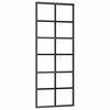 vidaXL Sliding Door with Hardware Set Black 76x205 cm ESG Glass