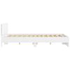 vidaXL Bed Frame with LED without Mattress White 150x200 cm King Size