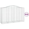 vidaXL Arched Gabion Baskets 10 pcs 200x50x120/140 cm Galvanised Iron