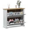 vidaXL Shoe Cabinet Corona White 99 x 32 x 85 cm Solid Pine Wood