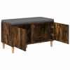 vidaXL Hall Bench with Cushion with Storage Smoked Oak 80 x 38 x 46 cm