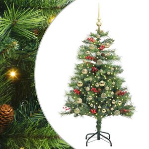 vidaXL Artificial Christmas Tree 150 LEDs Warm White PVC and Metal
