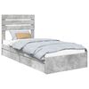 vidaXL Storage Bed Concrete Grey 90 x 190 cm Engineered Wood