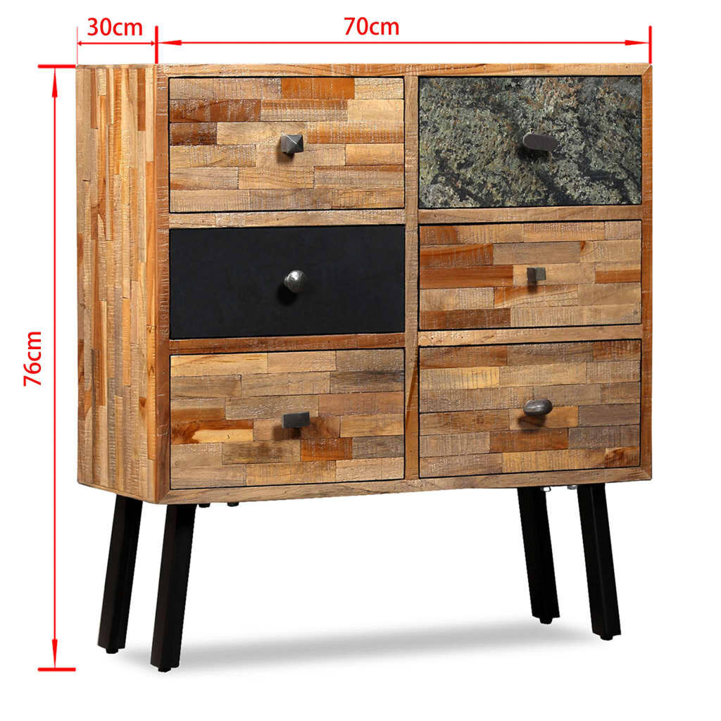 Reclaimed teak 6 drawer outlet dresser