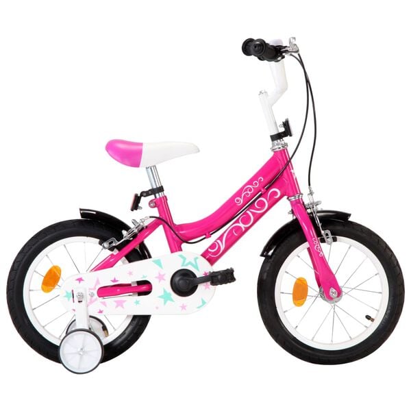 vidaXL Kids Bike 14 inch Black and Pink