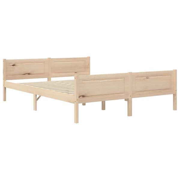vidaXL Bed Frame without Mattress Solid Pinewood 160x200 cm