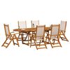 vidaXL 7 Piece Garden Dining Set Solid Wood Acacia and Textilene