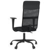 vidaXL Office Chair Height Adjustable Black Mesh Fabric and Faux Leather