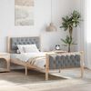 vidaXL Bed Frame with Headboard Light Grey 90 x 200 cm Solid Pine Wood